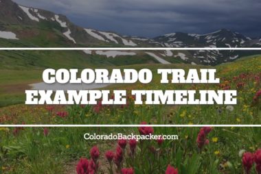 Colorado Trail Example Timeline